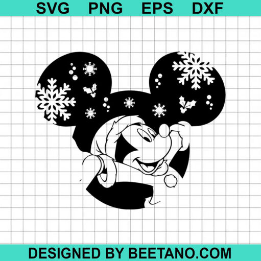 Disney Mickey Head Christmas Svg