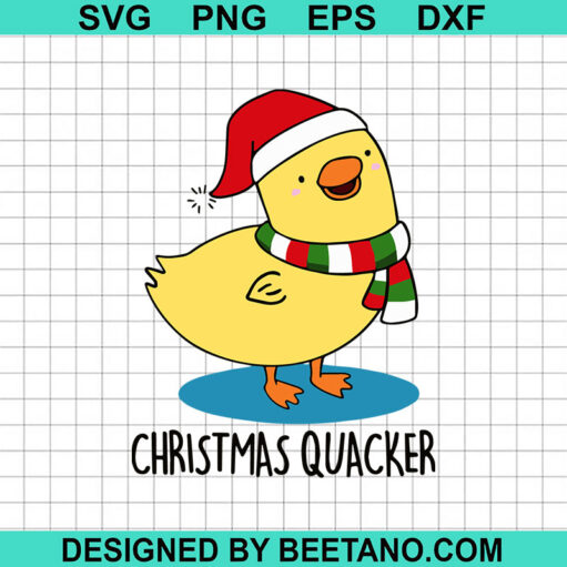 Christmas Quacker SVG, Cute Christmas SVG, Christmas Chicken SVG