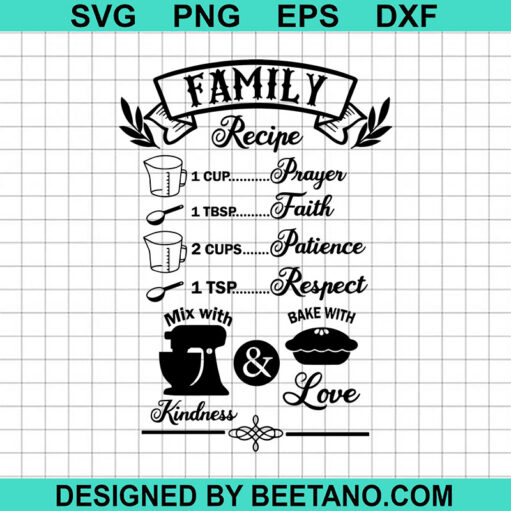 Family Recipe SVG, Family Quotes SVG, Family Love SVG