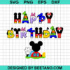 Mickey Mouse Happy Birthday SVG