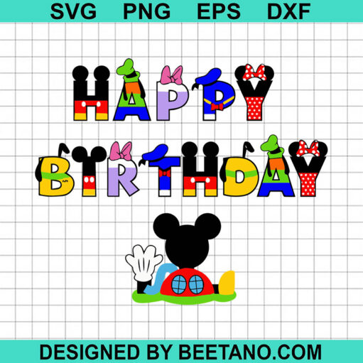 Mickey Mouse Happy Birthday SVG, Disney Birthday SVG, Birthday Boy SVG