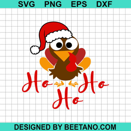 Ho Ho Ho Turkey Face Svg