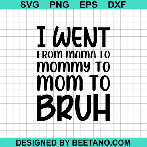 I Went From Mama To Mommy To Mom To Bruh SVG, Mama To Mommy To Mom To Bruh SVG, Mother SVG