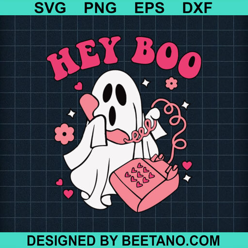 Hey Boo SVG, Halloween Ghostface SVG, Horror Ghostface SVG