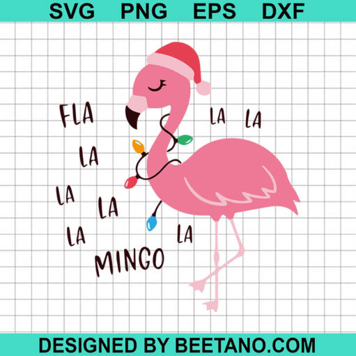 Flamingo With Santa Hat Svg