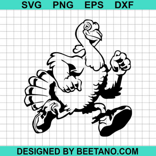Funny Turkey Running Svg