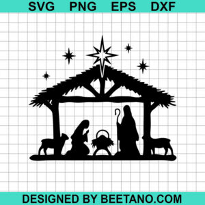 Jesus Nativity SVG, Nativity Scene SVG, Christmas Christian SVG