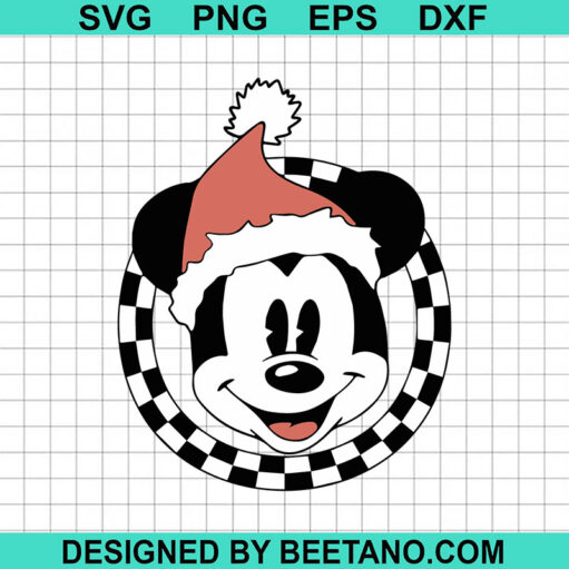 Christmas Mickey Wreath SVG, Christmas Mickey Head SVG, Disney Christmas SVG