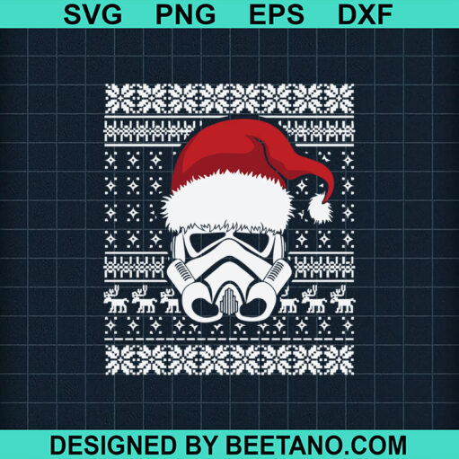 Christmas Stormtrooper Ugly Sweater SVG, Santa Stormtrooper SVG, Star Wars Christmas SVG