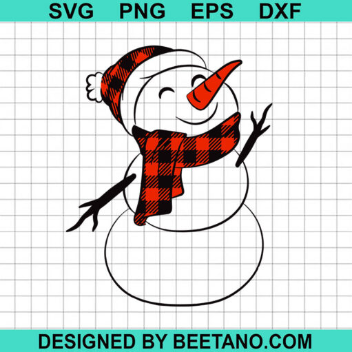 Buffalo Plaid Snowman Svg