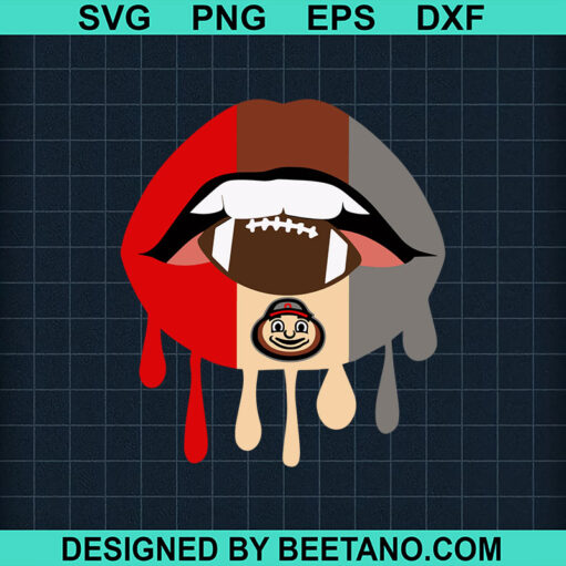 Ohio Football Dripping Lips SVG