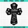 She Is Clothed In Strength Jesus Cross SVG