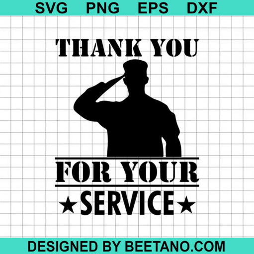 Thank You For Your Service Svg