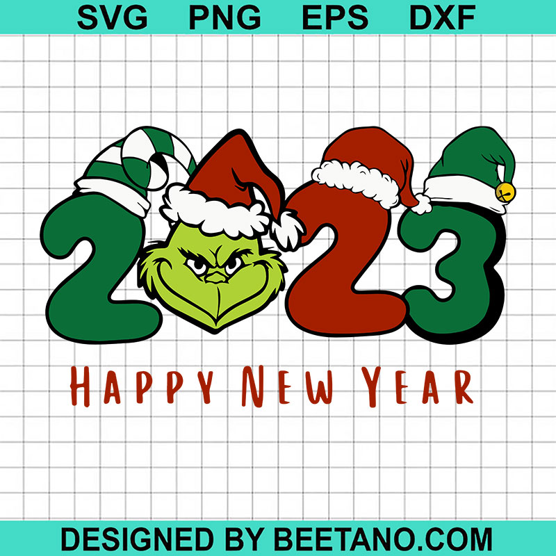 Grinch Happy New Year SVG, Happy New Year 2023 SVG, Grinch Christmas SVG