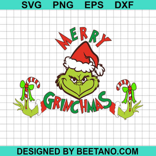 Merry Grinchmas SVG, Grinch Holding Candy Cane SVG, Grinch Merry ...