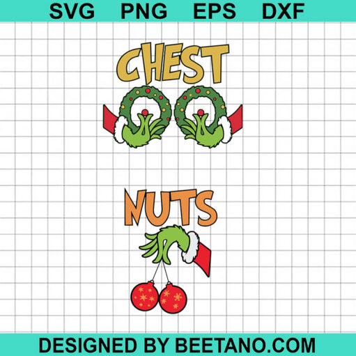 Chest Nuts SVG, Grinch Hand Holding Chest Nuts SVG, Christmas Couple SVG