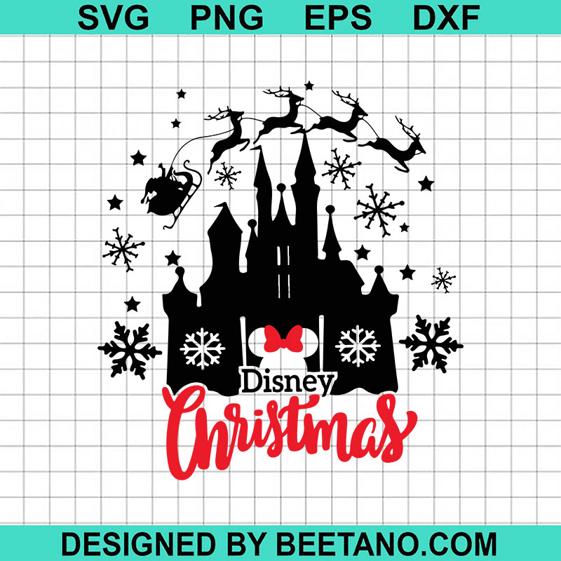 Disney Castle Christmas SVG, Disney Christmas SVG, Santa Sleigh SVG