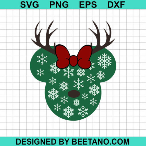 Minnie Head Reindeer Svg