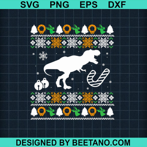 Dinosaur Ugly Christmas Sweater Svg