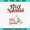 Feliz Navidad Christmas Tree Svg