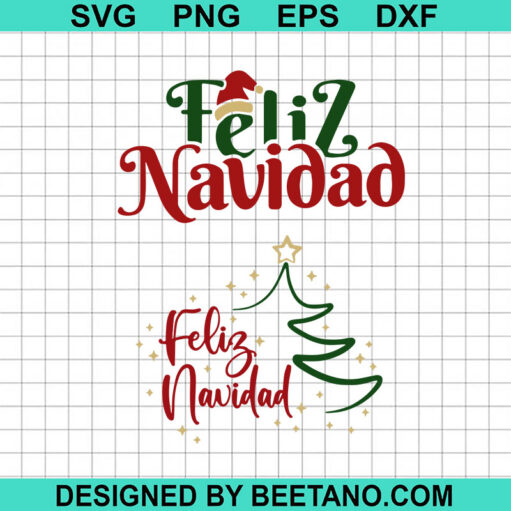 Feliz Navidad Christmas Tree Svg