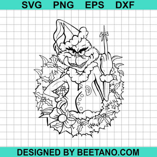 Grinch Wreath Christmas Svg