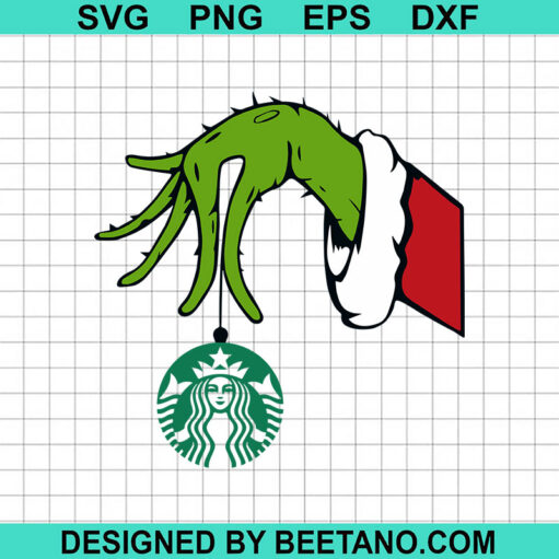 Grinch Holding Starbucks Ornament Svg