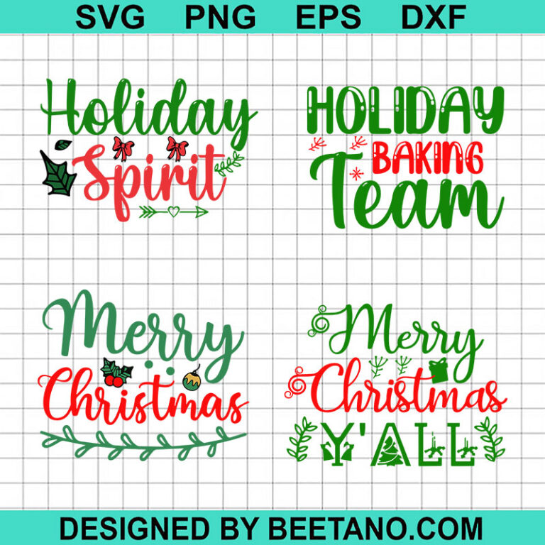 Holiday Spirit Christmas SVG, Christmas Quotes SVG, Bundle Christmas SVG