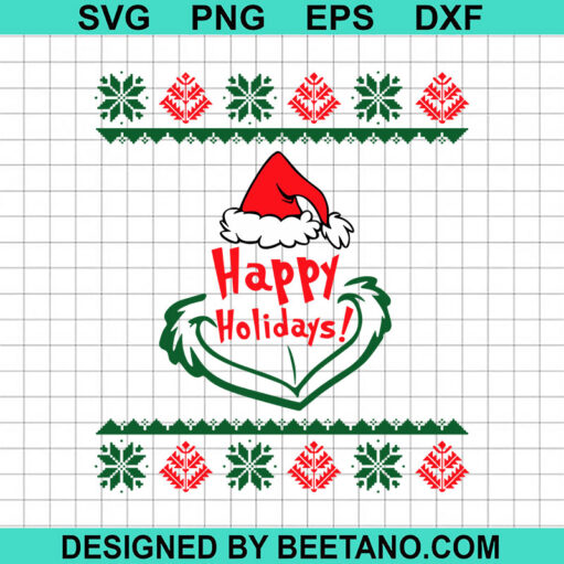 Grinch Face Christmas Ugly Sweater Svg