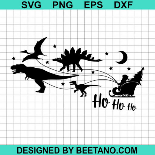 Christmas Dinosaur Sleigh Svg