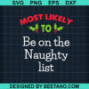 Most Likely To Be On The Naughty List Svg
