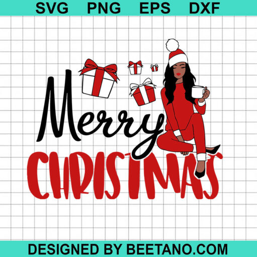 Merry Christmas Black Girl Svg