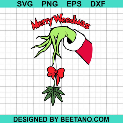 Grinch Holding Weed Ornament Svg