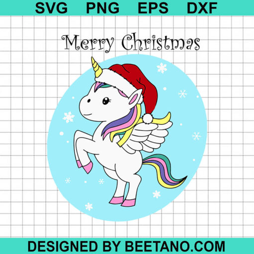 Unicorn Merry Christmas SVG