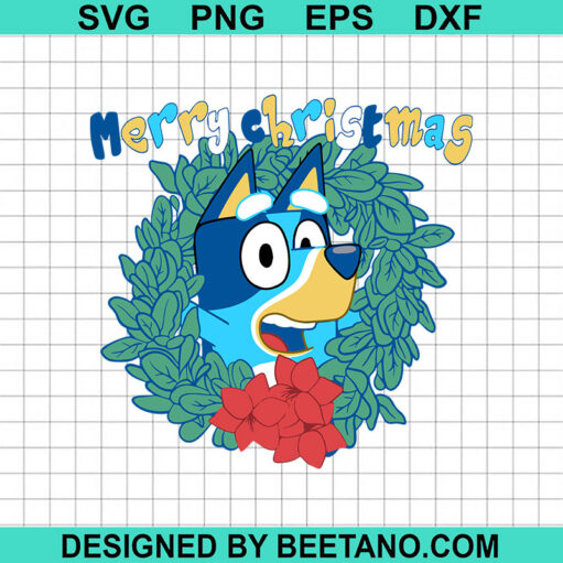 Bluey Merry Christmas Svg