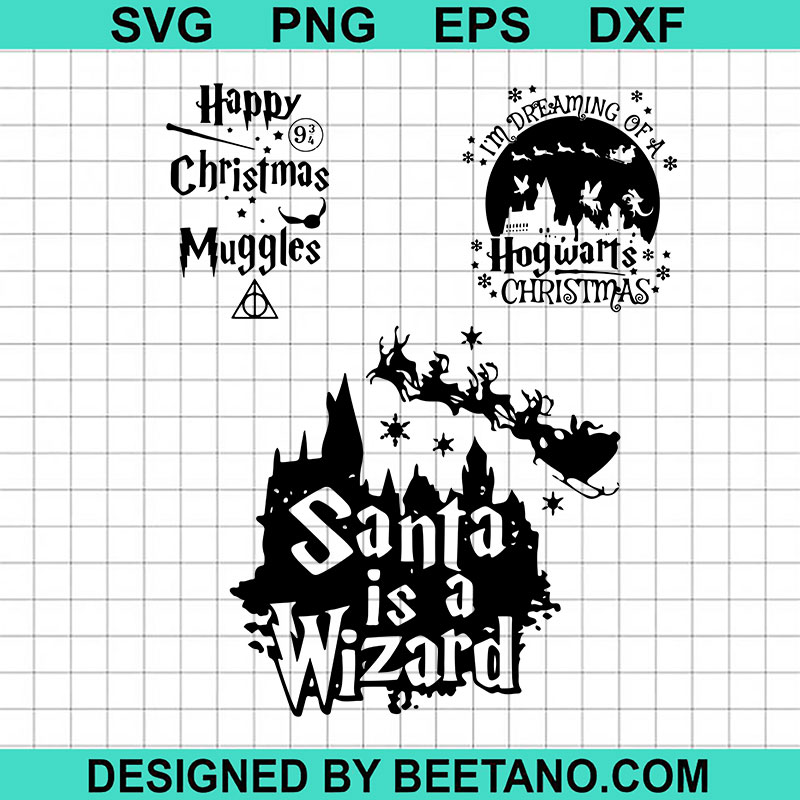 Happy Christmas Muggle Christmas SVG, Santa Is A Wizard SVG, Hogwarts ...