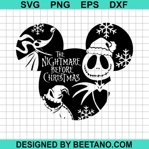 Nightmare Before Christmas Mickey Ears Svg