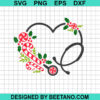 Candy Cane Heart Stethoscope Svg