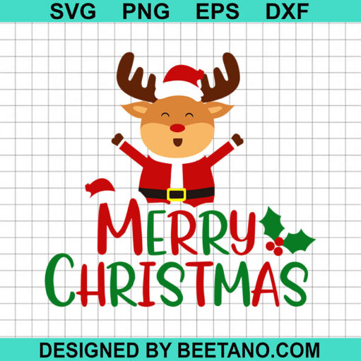 Santa Rudolph Merry Christmas Svg