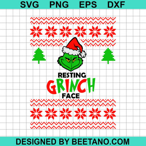 Resting Grinch Face Ugly Sweater Svg