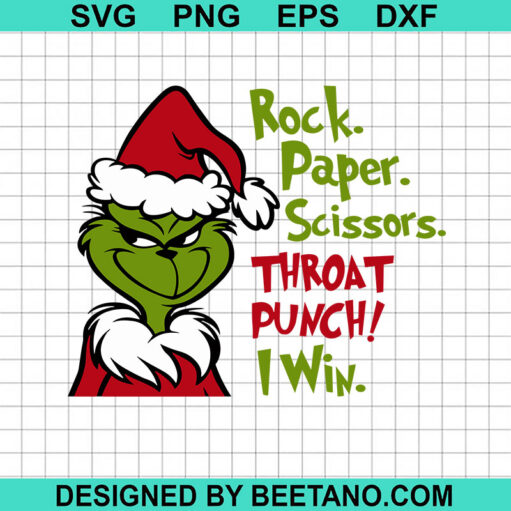 Rock paper scissors throat punch grinch SVG, Win Grinch SVG, Christmas SVG