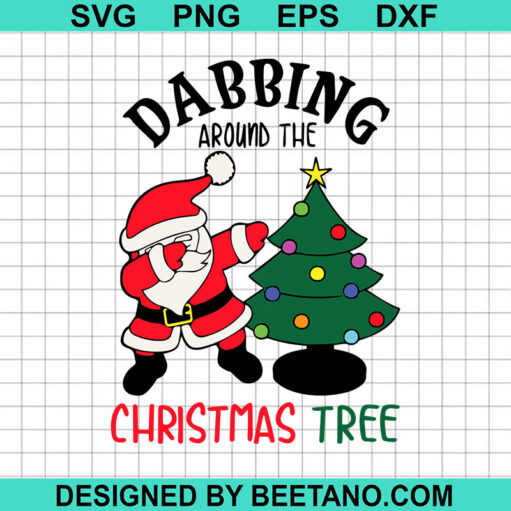 Dabbing Around The Christmas Tree Svg