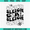 Sleigh Girl Retro Christmas Svg