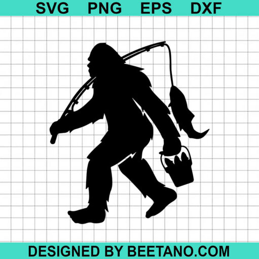 Bigfoot Fishing Svg