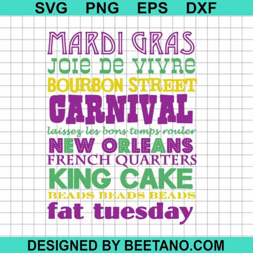 Mardi Gras fat tuesday SVG