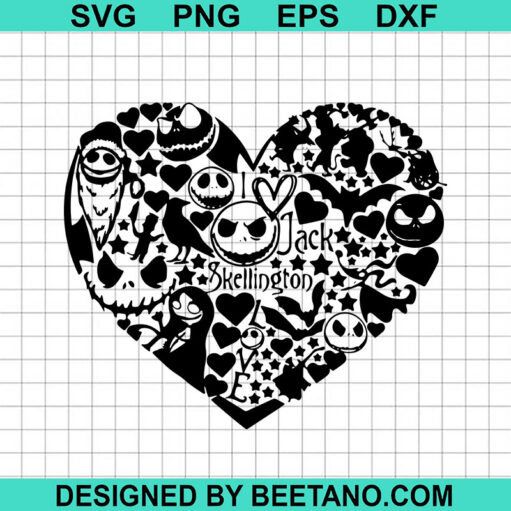 Jack Skellington Heart Svg