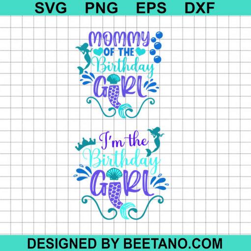 Mermaid Birthday Girl Svg