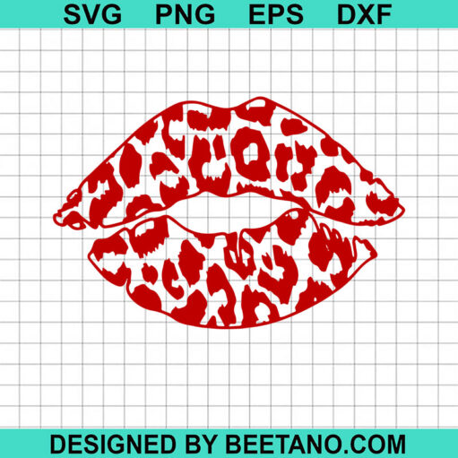 Valentine Leopard Lips Svg