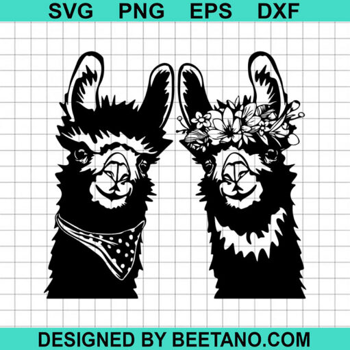 Floral Llama SVG