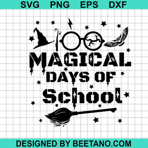 100 Magical days of school wizard SVG